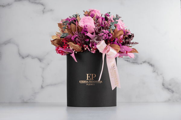 Arreglo Floral Preservado Rosas Rosadas