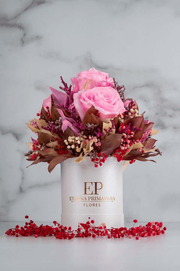Arreglo Floral Rosas Rosadas Preservadas